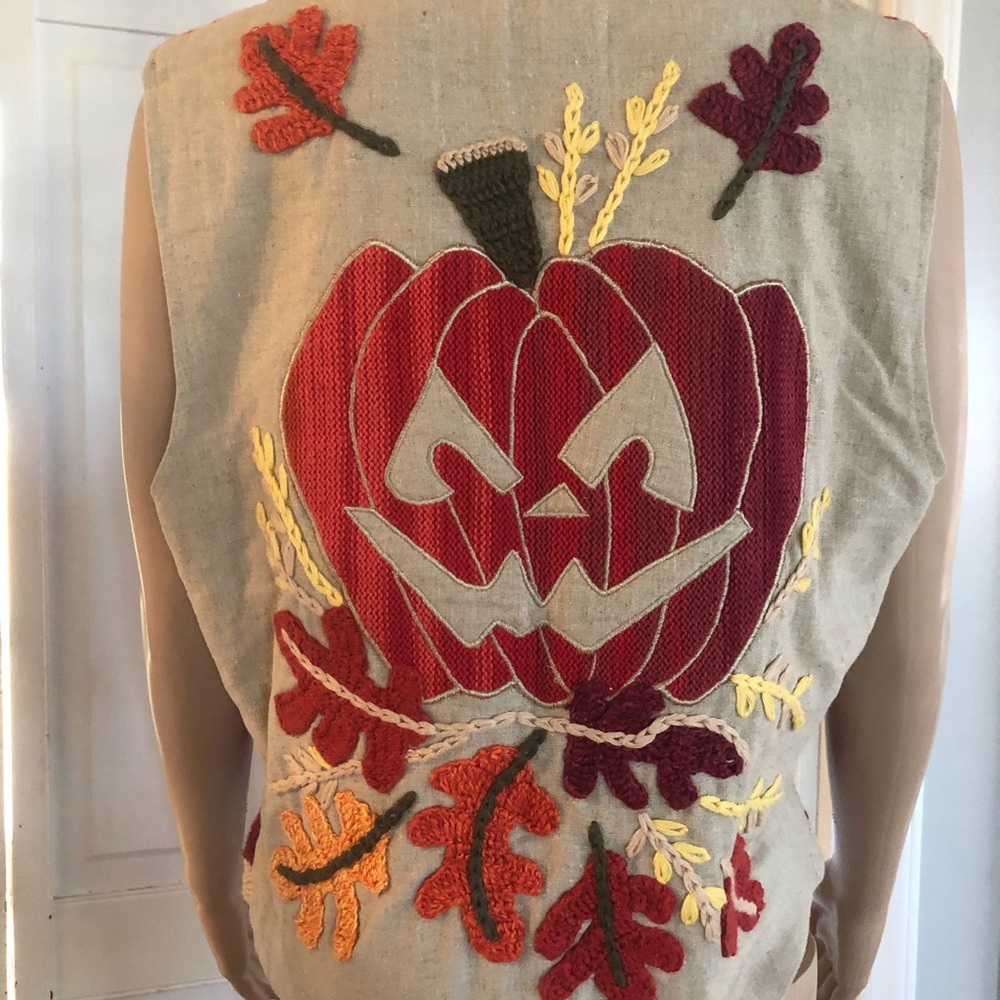 Pre-owned Eagles Eye linen fall vest M - Picture 2 of 3